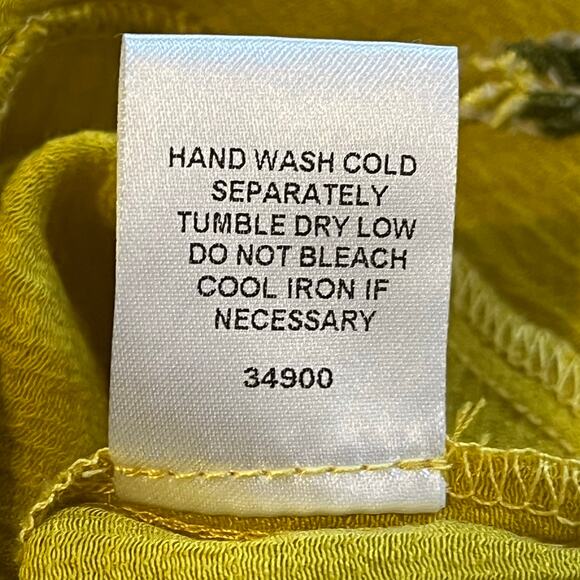 Sugar Lips Yellow Puff Sleeve Peplum Blouse Medium Embroidered Cottagecore girly - Picture 9 of 12